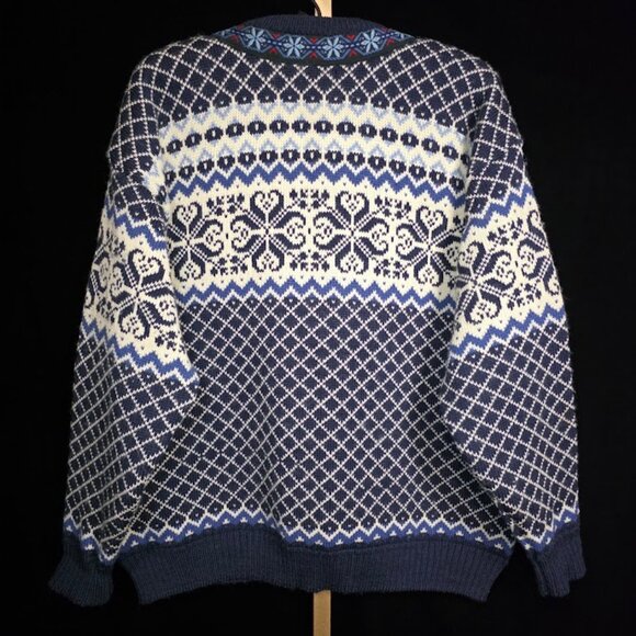 Vintage Skjaeveland Made In Norway 100% Wool Sweater Cardigan - Picture 6 of 10